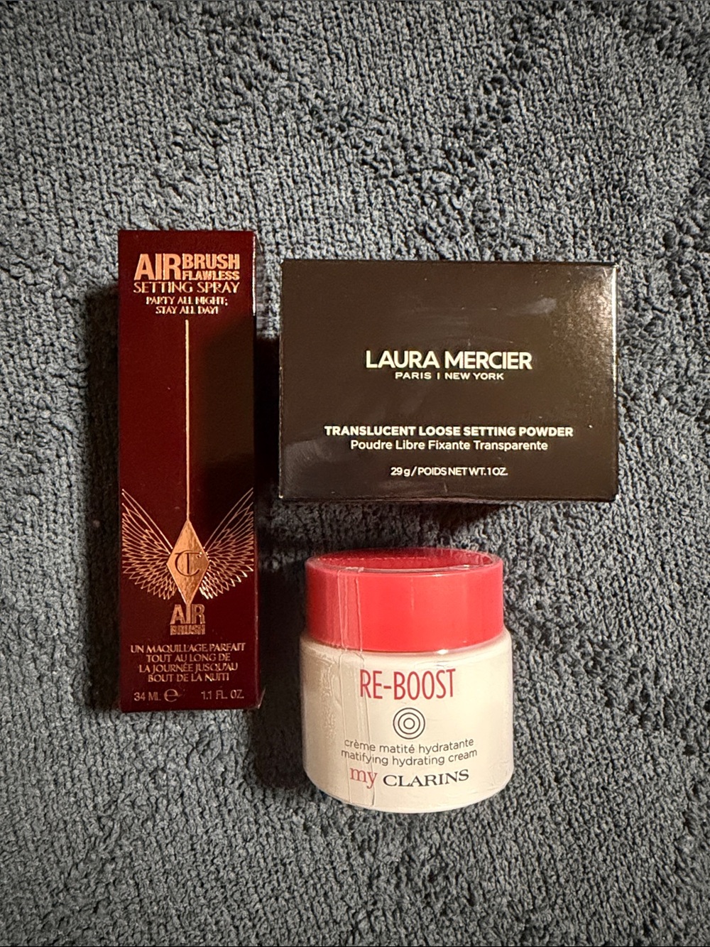 Makeup bundle of 3, Laura mercier, charlotte tilbury, my Clarins